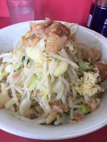 「汁なし小ラーメン（ヤサイ ニンニク アブラ カラメ）」@ラーメン二郎 環七一之江店の写真