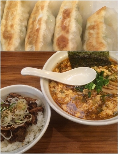 「さざんか担々麺+チャーシュー丼+餃子」@麺家 さざんかの写真
