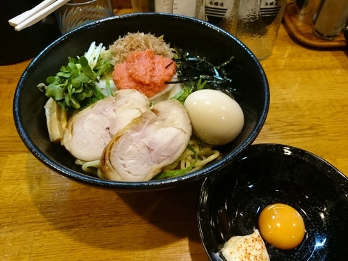 「【限定】明太子まぜそば750円＋その他いろいろ」@麺屋 鶏口の写真