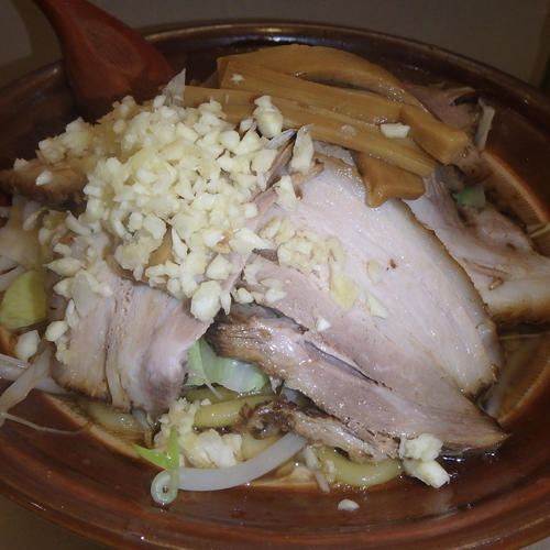 「中華そば肉大(840円)(ニンニク)」@極太清流らーめんの写真