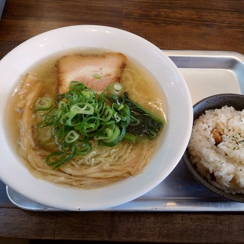 「イベリコ塩らーめん（ご飯付 780円）」@TAMAZOU-86の写真