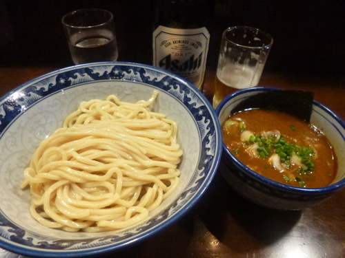 「【限定】旨辛濃厚魚介つけめん」@ラーメン みなもと屋の写真