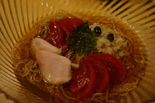 「冷やしトマトそば（限定）」@饗 くろ㐂の写真