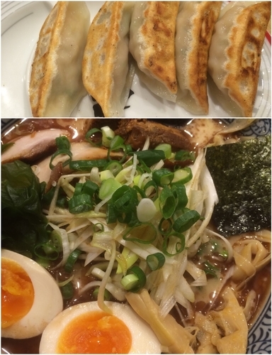 「得入り魚豚ラーメン(中盛)+焼餃子」@屯ちん 新宿店の写真