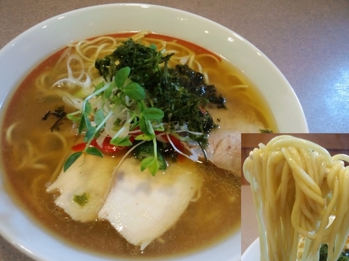 「塩ラーメン大盛り細麺750円」@らあめん藤浪の写真