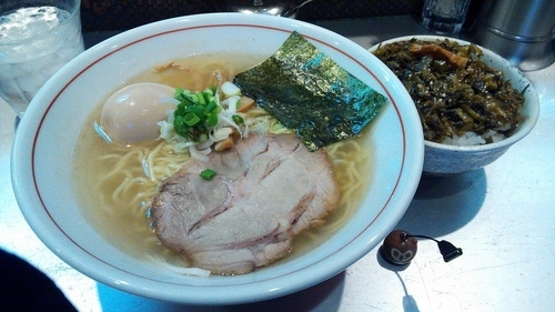 「潮そば+高菜ご飯」@麺匠 呉屋の写真