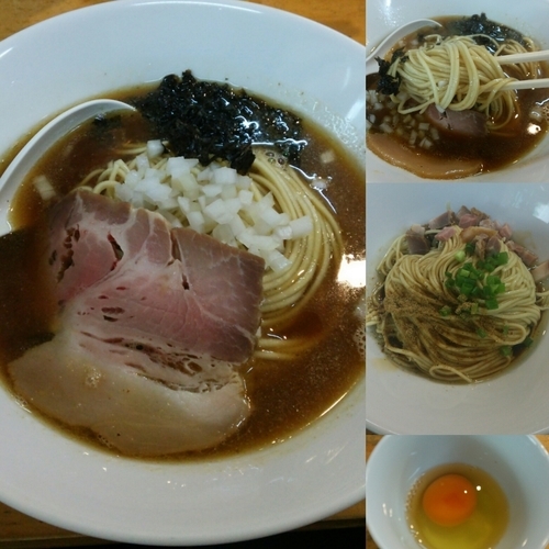 「煮干そば(醤油)750円 和え玉200円 生卵50円」@煮干中華ソバ イチカワの写真