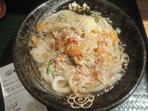 「かけ小130円」@はなまるうどん 上野センターモール店の写真