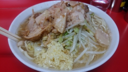 「小ラーメン　ニンニクアブラ」@ラーメン二郎 西台駅前店の写真