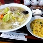 「野菜たっぷりタンメンBセット(1050円)」@中華料理 たけまさの写真