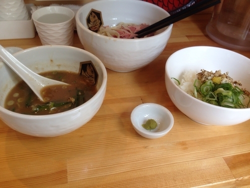 「濃厚つけ麺雑炊セット」@真鯛らーめん 麺魚の写真