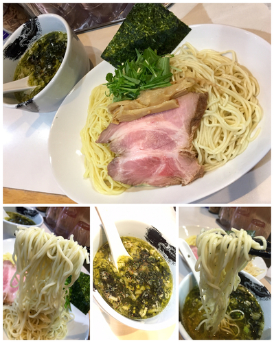 「【気まぐれ限定】アオサとワサビの塩つけ麺 大」@麺屋 扇 SENの写真