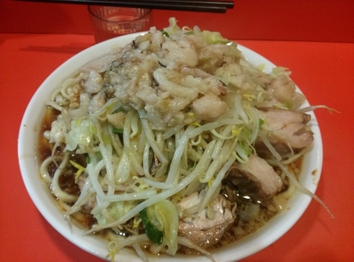「小ラーメン野菜ニンニク脂カラメ」@ラーメン二郎 仙川店の写真
