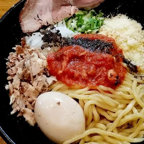 「【限定】えびまぜ　８５０円＋味玉」@はりけんラーメンの写真