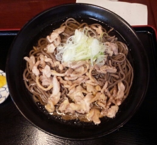 「肉そば(冷)大盛750円」@そば処 一庵の写真