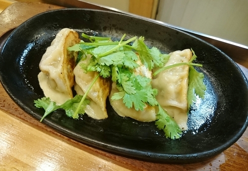 「シャンツァイの餃子 550円」@瀬佐味亭の写真