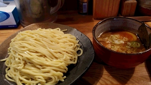 「つけ麺（大盛）+味玉子」@つけ麺屋 やすべえ 渋谷店の写真