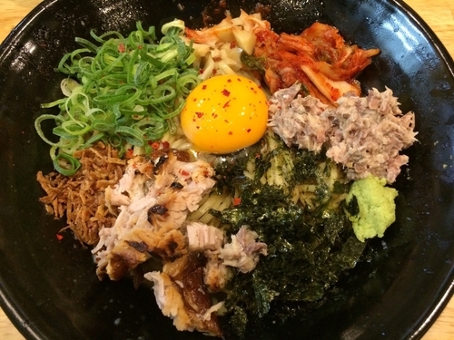 「鯖×背脂混ぜそば」@福島壱麺の写真