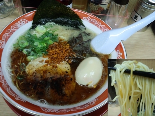 「黒とんこつ味玉730円バリカタ」@はかた大将の写真