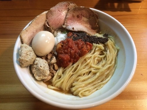 「限定　えびまぜ（８５０円）＋特製トッピング」@はりけんラーメン 南店の写真