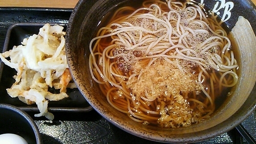 「朝そば（玉子）、温、ネギ抜き」@ゆで太郎 吉野町店の写真
