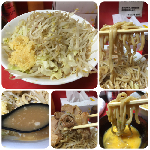 「小ラーメン¥690(麺少なめカタカタ)+生たまご¥50」@ラーメン二郎 仙台店の写真