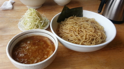 「つけめん+ネギ+麺追加」@つけめん 美豚 あきる野店の写真