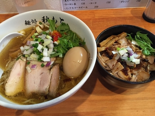 「塩+味玉+肉飯」@麺処 秋もとの写真