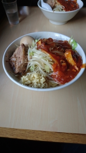 「フュージョン+味玉」@蒙麺 火の豚の写真