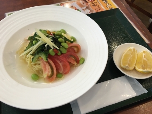 「夏野菜とレモンのさわやか冷し中華950円+半チャーハン280円」@中華レストランChina Fan 草加店の写真