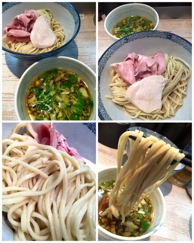 「【超気まぐれ限定】煮干つけそば（自家製麺Ver.）￥850」@中華そば 四つ葉の写真