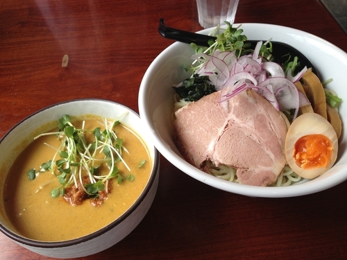「冷しカレーつけ麺、850円」@らぁ麺 亀我楽の写真