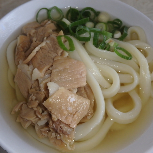 「うどん小(200円)、オリーブ豚(100円)」@田村の写真