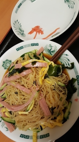 「黒酢しょうゆ冷し麺」@日高屋 北松戸店の写真