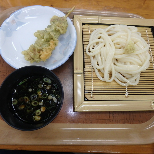 「ざるうどん(小)(250円)、たこ天(180円)」@上原屋本店の写真