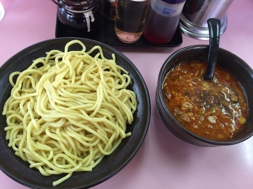 「赤だまつけ麺大盛り」@ラーメン そうすけの写真