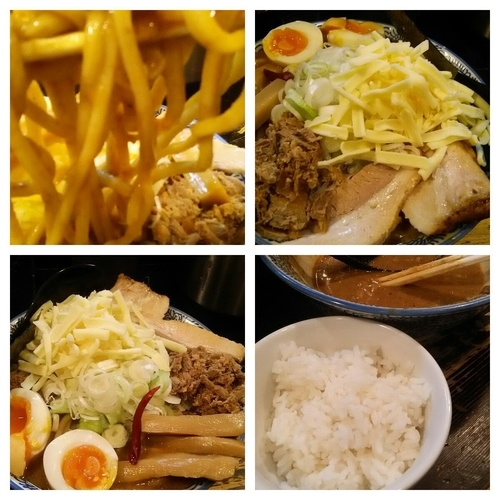 「濃厚狼煙ラーメン大盛り（カレー、スパイシーＶer)＋チーズ」@狼煙 〜NOROSHI〜の写真
