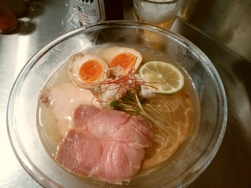 「つめ鯛らーめん＋ビール」@Bonito Soup Noodle RAIKの写真