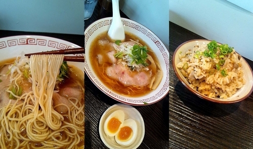 「『味玉中華そば醤油+炊きこみごはん(￥800+150)』」@中華そば 向日葵の写真