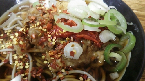 「ゲソ(生姜)そば」@六文そば 日暮里第2店の写真