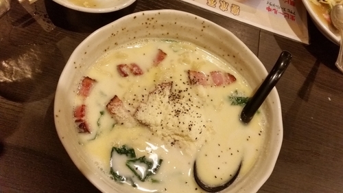 「カルボナーララーメン」@こだわりらーめんカフェ 壺水天 片町店の写真