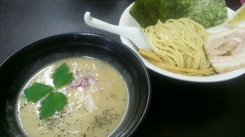 「【限定】丸鶏とカニの濃厚つけ麺　950円」@へべれ家の写真