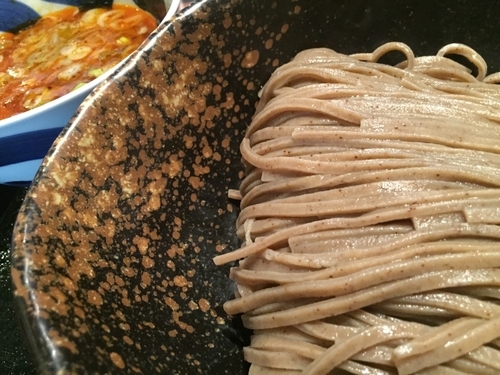 「辛しつけめん 920円 全粒粉麺 +60円」@三ツ矢堂製麺 大森店の写真