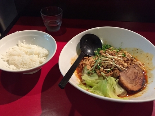 「限定 カレーチーズ汁なし麺(ちょこっと飯サービス)/850円」@極 担々麺 真空の写真