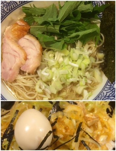 「冷やし鶏塩生姜ラーメン+ネギチャー丼」@横浜家系ラーメン 壱角家 新宿3丁目店の写真