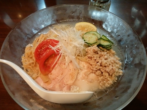 「冷し地鶏そば」@中華そば田家 ふくふくの写真