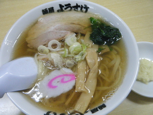 「半ラーメン480円+ニンニク50円(+餃子270円)」@麺屋 ようすけの写真
