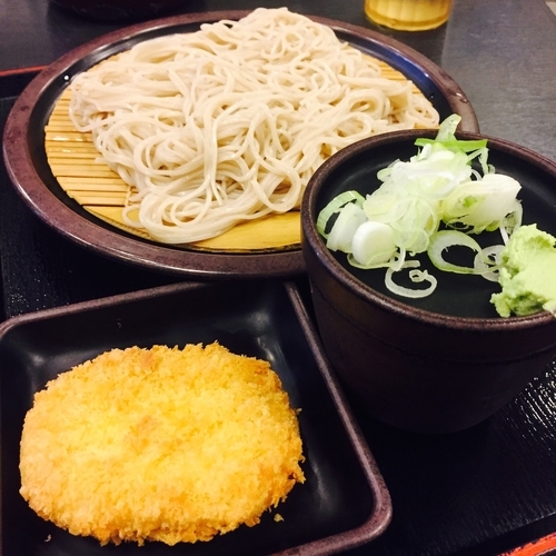 「もり（￥320）＋コロッケ（クーポン）」@ゆで太郎 芝浦二丁目店の写真