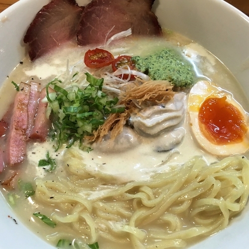 「【限定】貝とじゃがいもの冷製ポタージュ麺」@はりけんラーメン 南店の写真