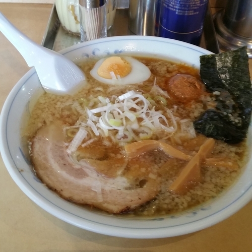 「ラーメン(６９０円)+元気玉(１１０円)」@屋台ラーメンの写真